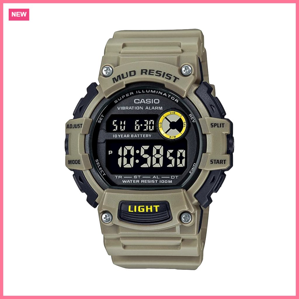 Digital Watch With 100m Water Resistance, Mud Resistant, Vibration Alarm